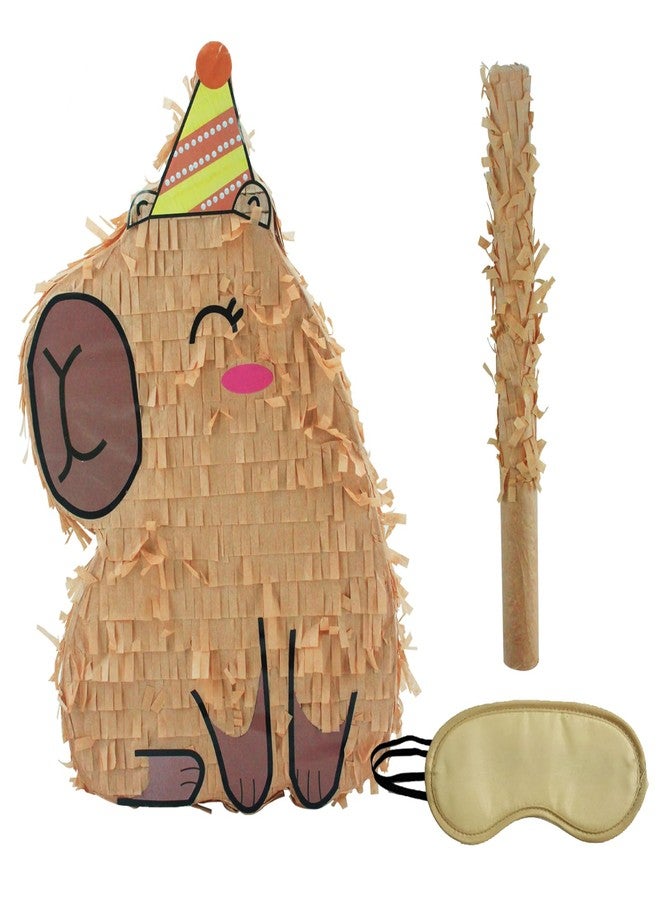 WUEURU Hippie Pinata,Capybara Piñata with Blindfold and Bat Stick for Kids Groovy Hippie Theme Birthday Party Game Decorations Shower Photo Props Wedding Christmas Party Supplies - Image 1